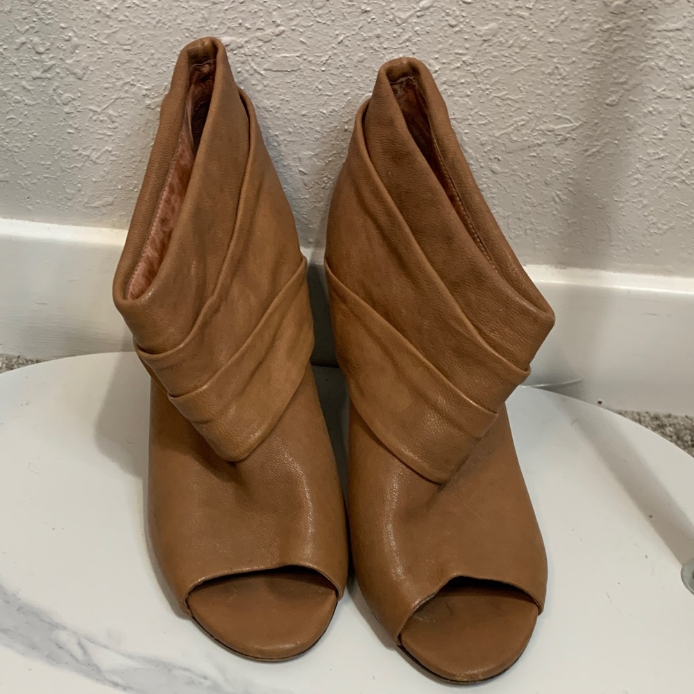 Vince Camuto Tan Fold-Over‎ Ankle Booties
